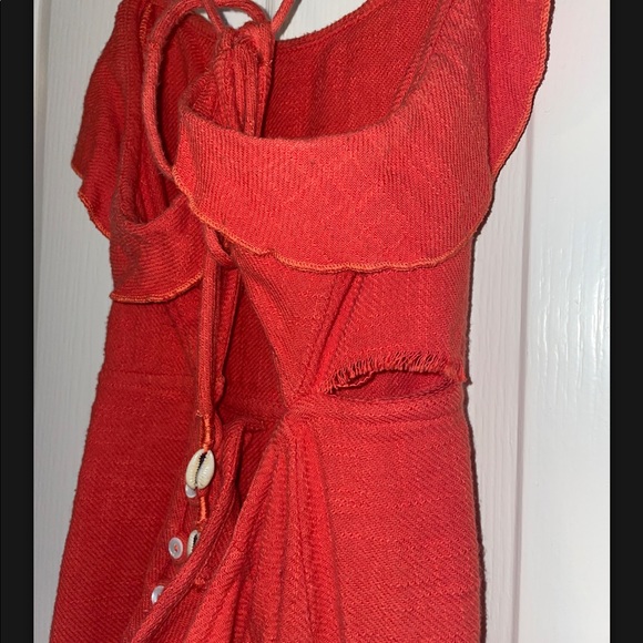 Vintage Free People Linen Orange Dress - Picture 3 of 3